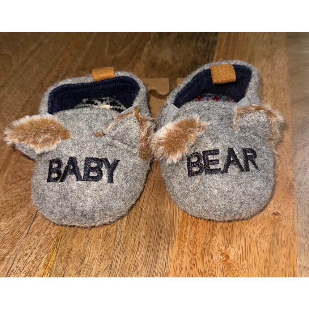 Super Adorable NWT Dearfoams Baby Bear Slippers - Gray (9-12 Months)